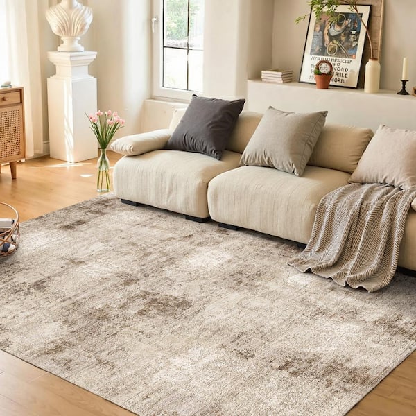 De Kooning Brown 4 ft. x 6 ft. Modern Abstract Area Rug