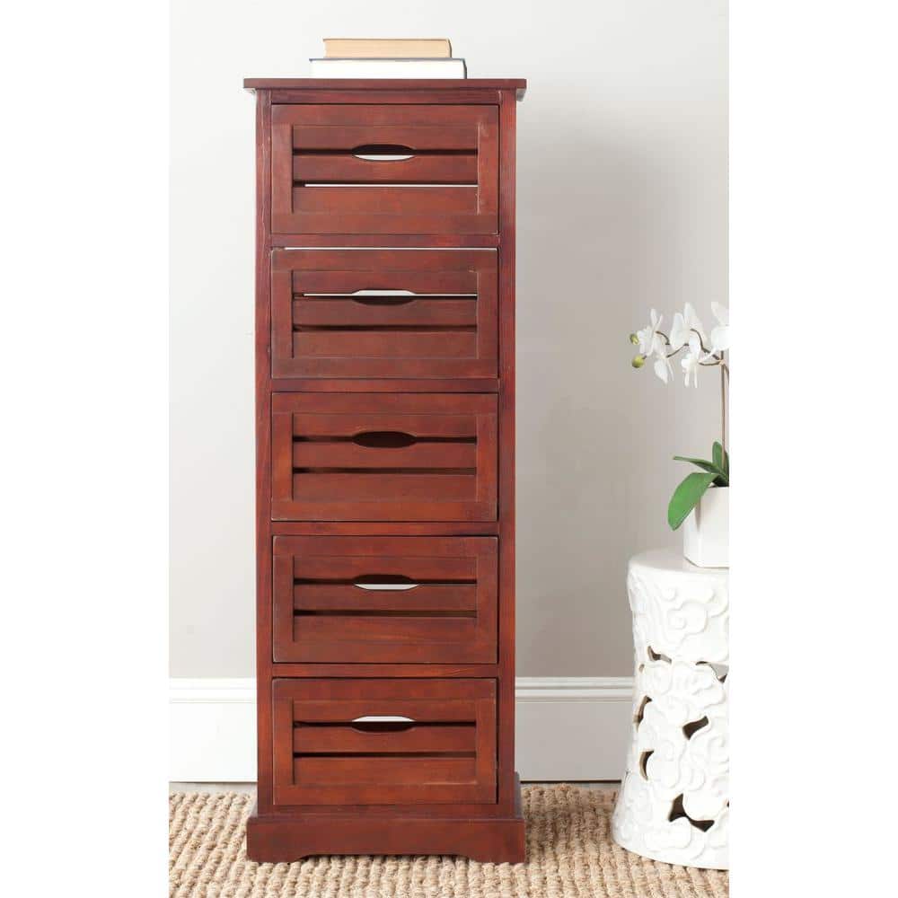 Coastal Charm Cherry Pine 5-Drawer Lingerie Cabinet