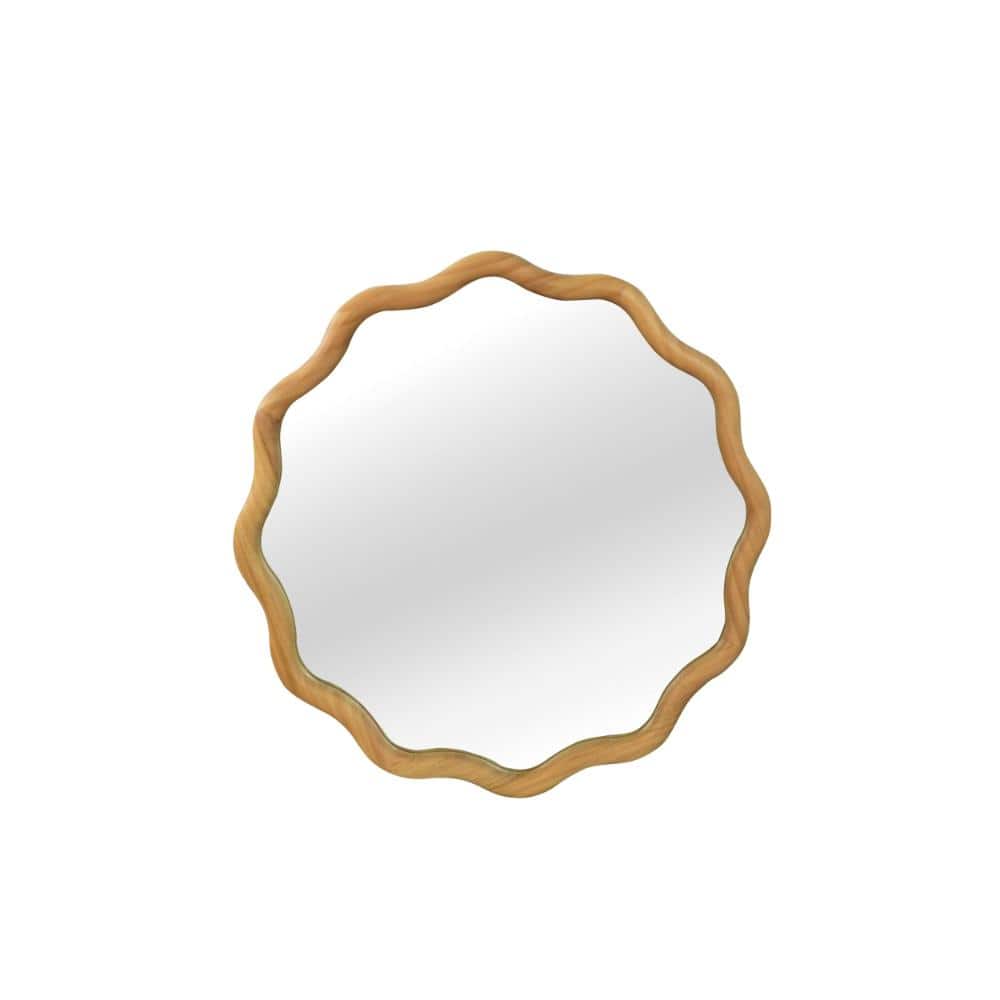 24 In. W x 24 In. H Wavy Round Wavy Round Solid Wood Frame Decorative Mirror for Bathroom and Powder Room price history on PriceWatchPro