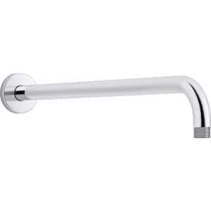 Statement 19 in. Wall-Mount Single-Function Rain Head Shower Arm and Flange in Polished Chrome