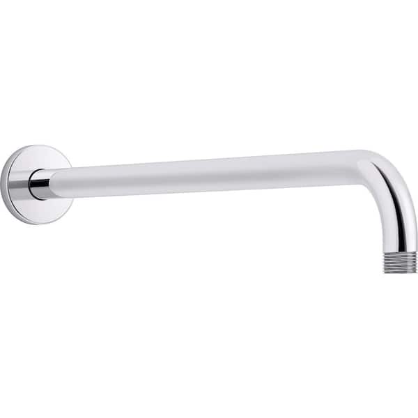KOHLER Statement 19 in. Wall-Mount Single-Function Rain Head Shower Arm and Flange in Polished Chrome