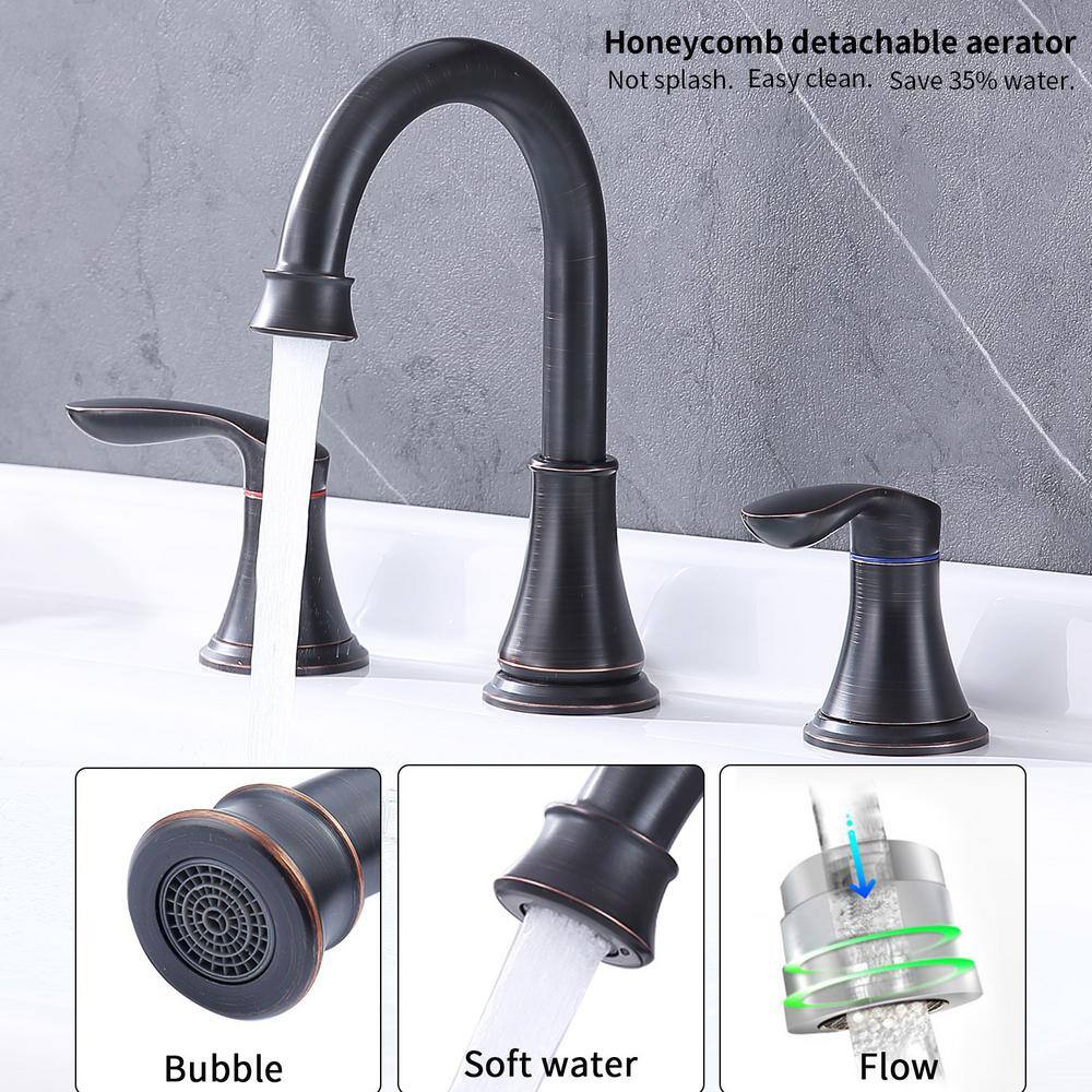 Tahanbath 8 in. Widespread Bathroom Sink Faucet with 360Degree Swivel