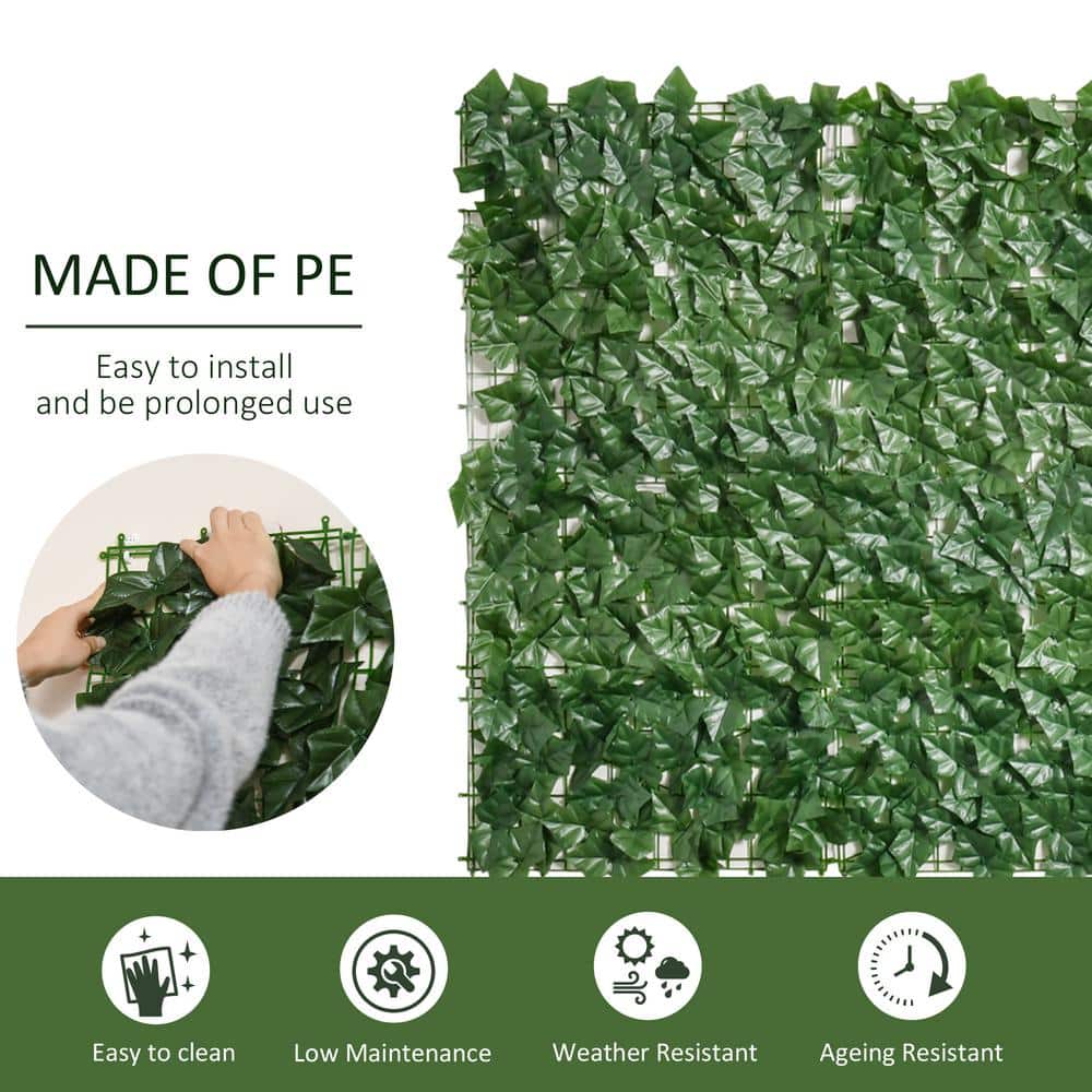 Outsunny 104cm Tall Dark Green Faux Ivy Privacy Fence
