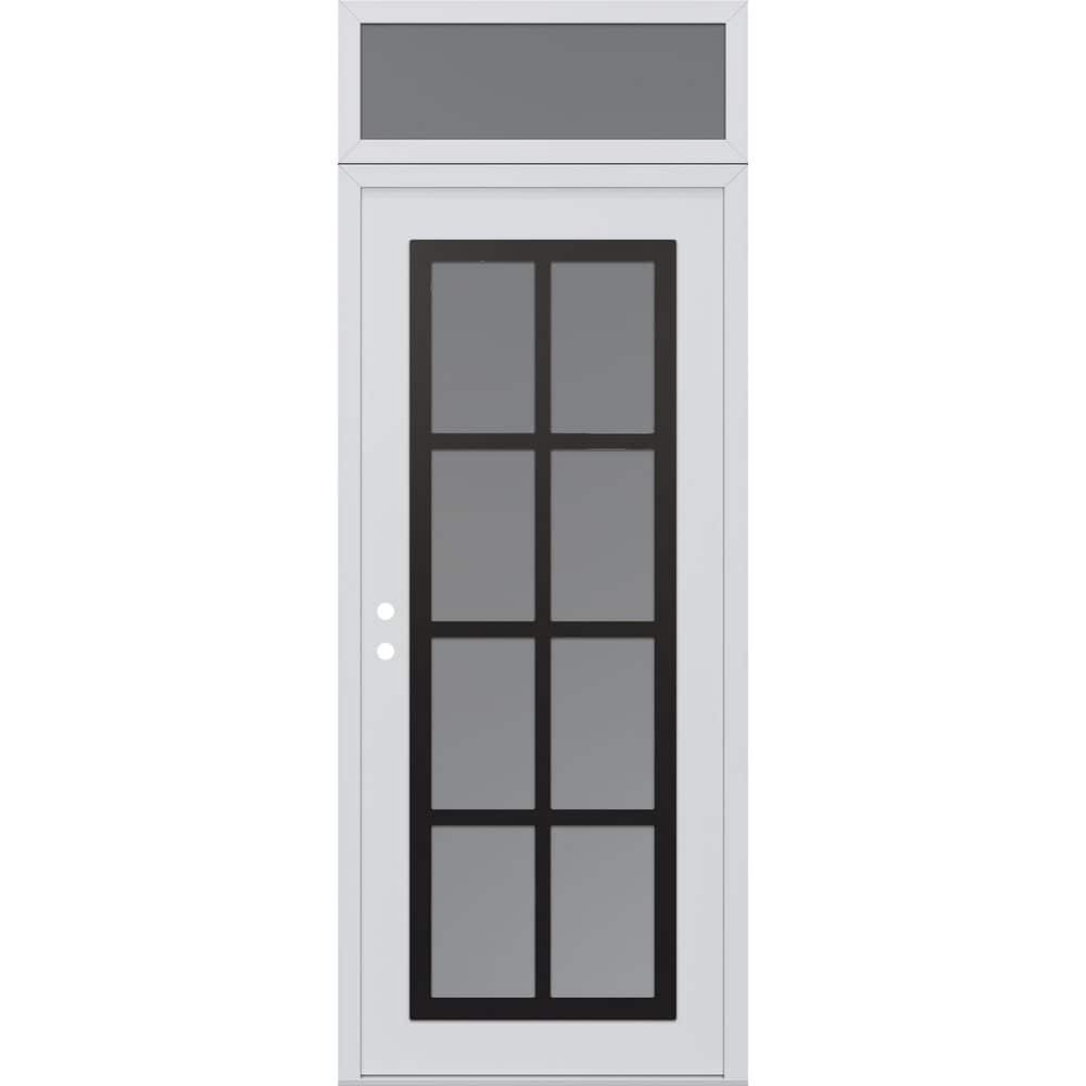 C16 36 in. x 96 in. Black P Right-Hand/Inswing Frosted Glass White/White Transom Steel Prehung Front Door price history on PriceWatchPro