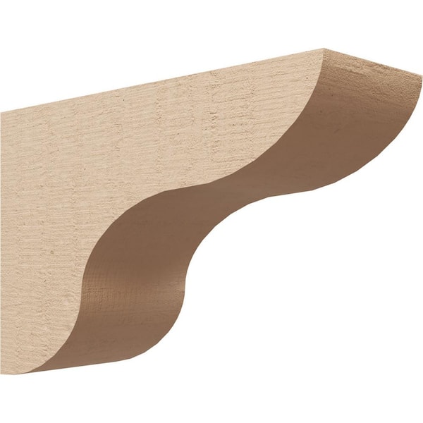 Ekena Millwork Classic Series 3 5 in. x 15 in. x 10 in. Carmel Rough Cedar Woodgrain Timberthane Polyurethane Corbel in Primed Tan
