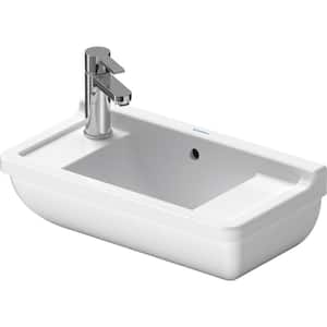 Starck 3 6.25 in. Wall-Mounted Rectangular Bathroom Sink in White