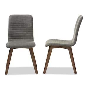 Sugar Gray Fabric Upholstered Dining Chairs (Set of 2)
