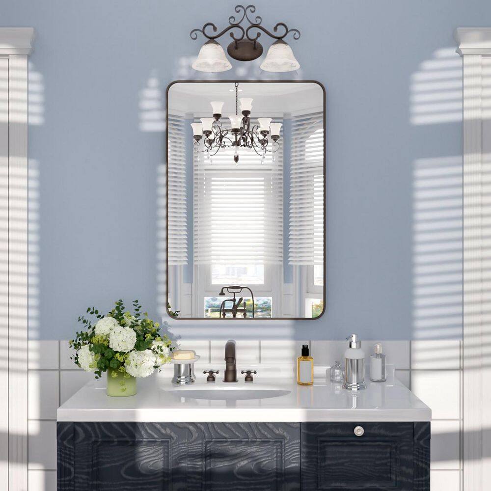 Lior 24 in. W x 36 in. H Tempered Glass Oil Rubbed Bronze Rectangular Framed Wall Bathroom Vanity Mirror price history on PriceWatchPro