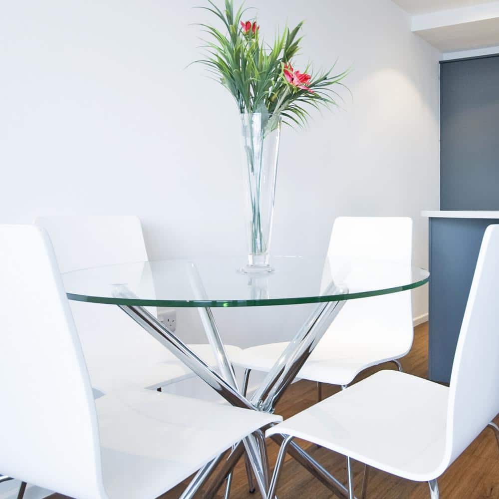 Elegant 16" Round Clear Tempered Glass Dining Table Top