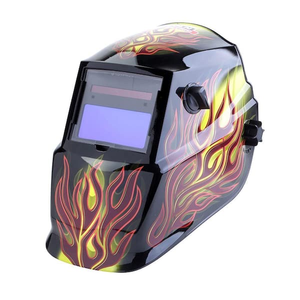 Lincoln Electric Auto-Darkening Welding Helmet with Variable Shade Lens No. 7-13 (1.73 x 3.82 in. Viewing Area), Blaze Design