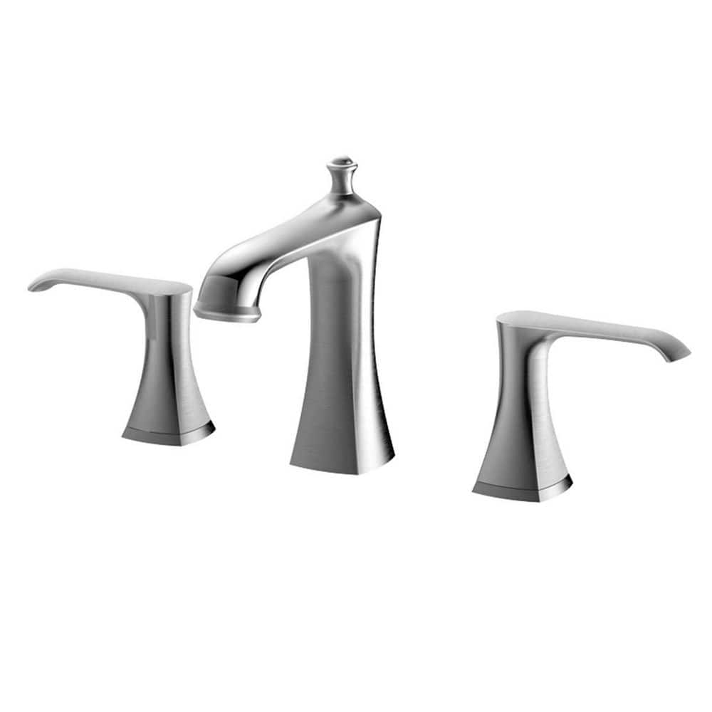 HOMLUX 8 in. Widespread 2Handle Bathroom Faucet Trim Kit in Brushed Nickel (Valve Included
