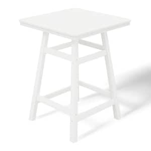 Laguna 30 in. Square HDPE Plastic Counter Height Outdoor Dining High Top Bar Table in White