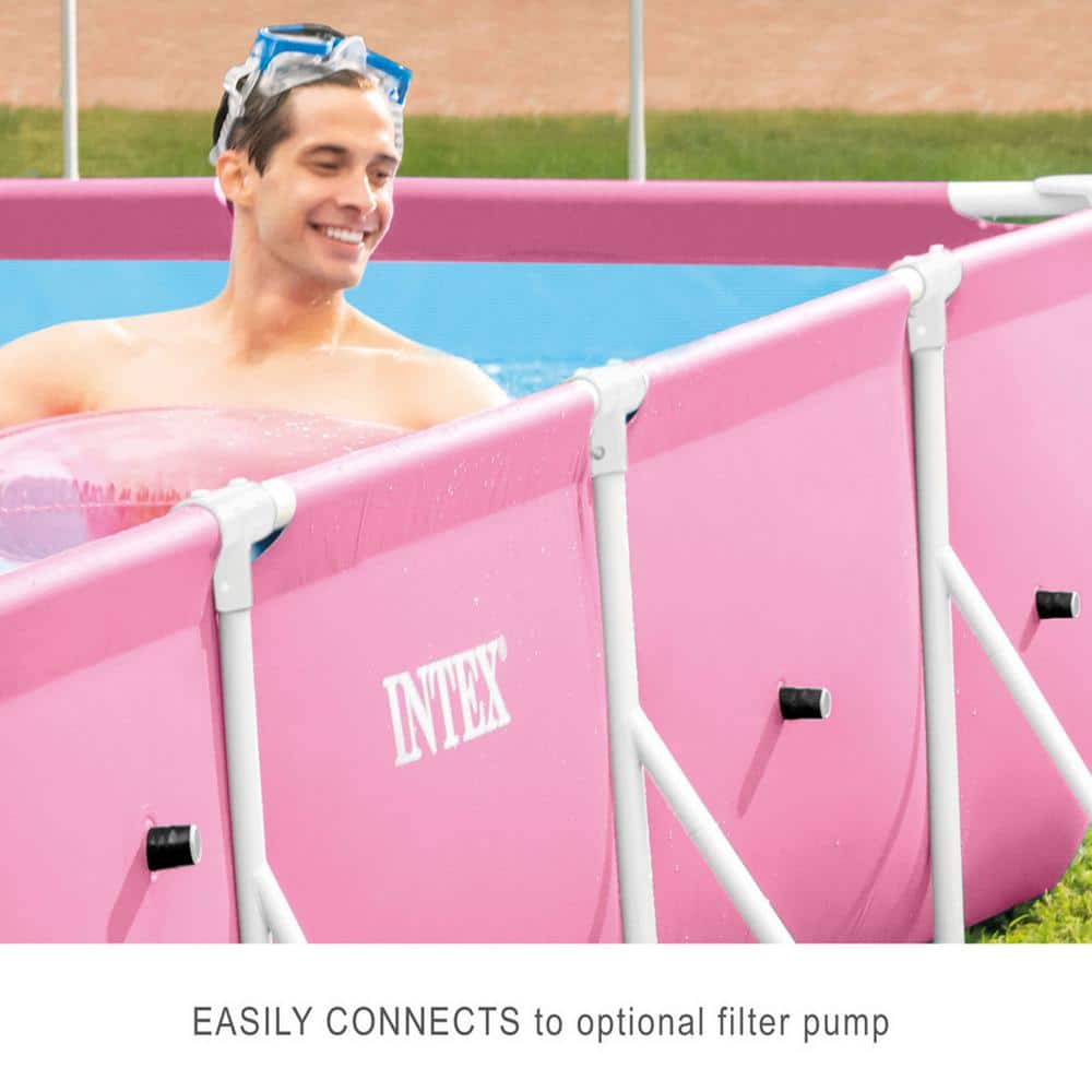 Intex Pink Rectangular Metal Frame Above Ground Pool