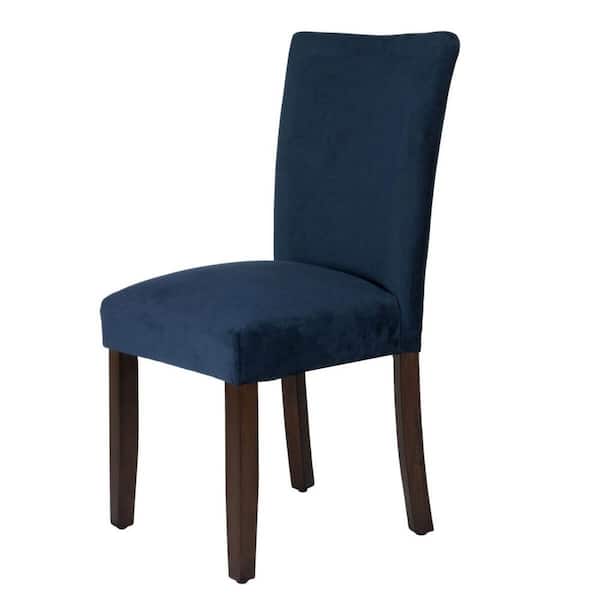 Homepop Parsons Dark Navy Blue Velvet Upholstered Dining Chair (Set of 2)