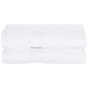 Cotton Plush White 2-Pcs Bath Towel Set