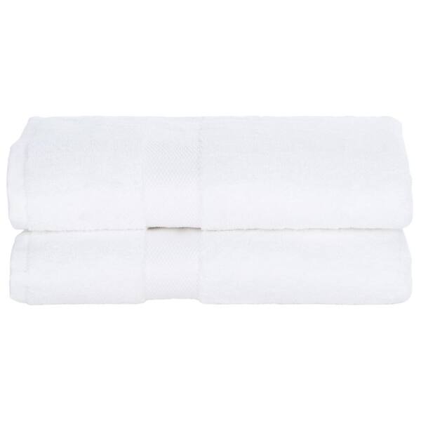 SAFAVIEH Cotton Plush White 2Pcs Bath Towel Set TWL1000ASET2 The
