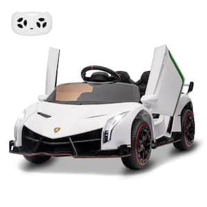 12V Kids Ride on Car with Remote Control, 3 Speeds, Battery Powered Electric Car, White