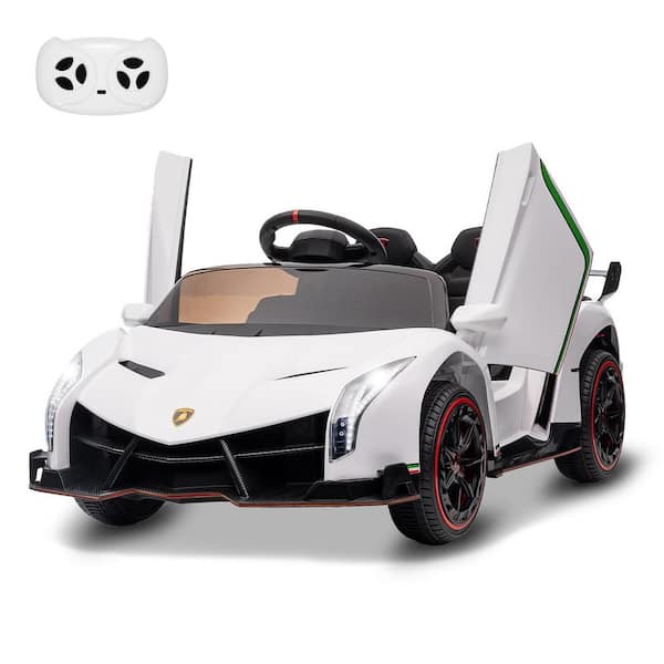 Garvee 12V Kids Ride on Car with Remote Control, 3 Speeds, Battery Powered Electric Car, White