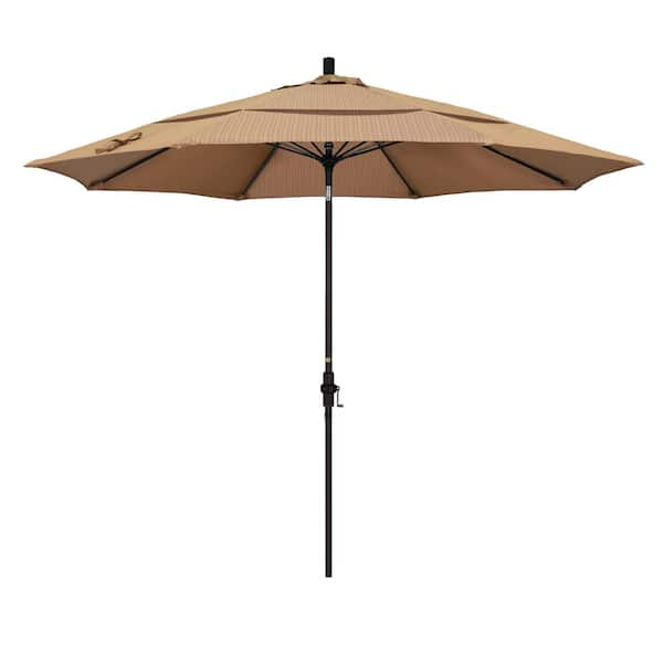 California Umbrella 11 ft. Fiberglass Collar Tilt Double Vented Patio ...