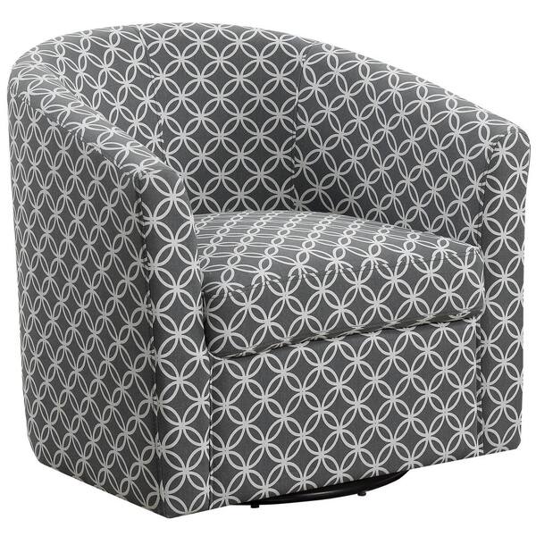 Unbranded Greay Circular Fabric Accent Chair