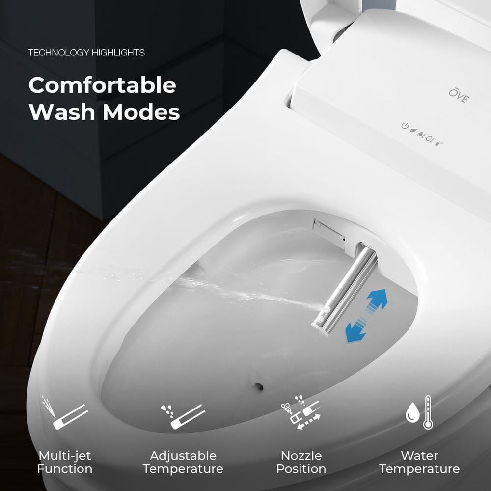 Calero White Electric Bidet Elongated Toilet Seat