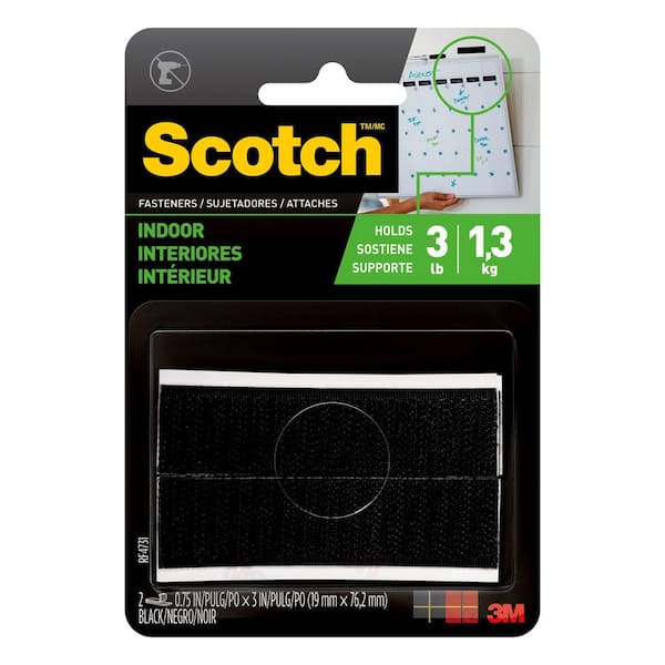 Scotch 3/4 in. x 3 in. Black Indoor Fasteners (2 Sets-Pack)