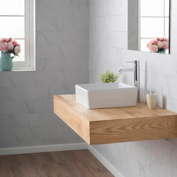 KRAUS - Square Ceramic Vessel Bathroom Sink in White