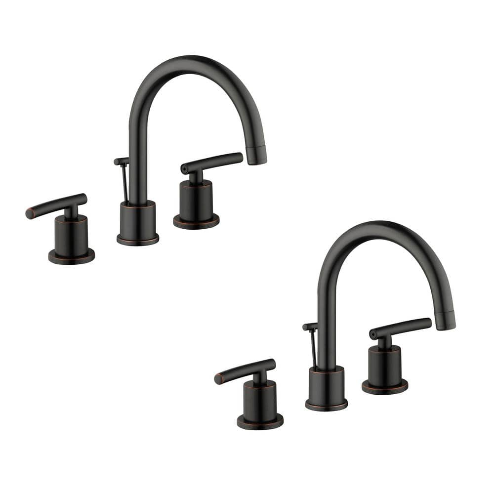 Glacier Bay Dorset 8 in. Widespread Double Handle HighArc Bathroom