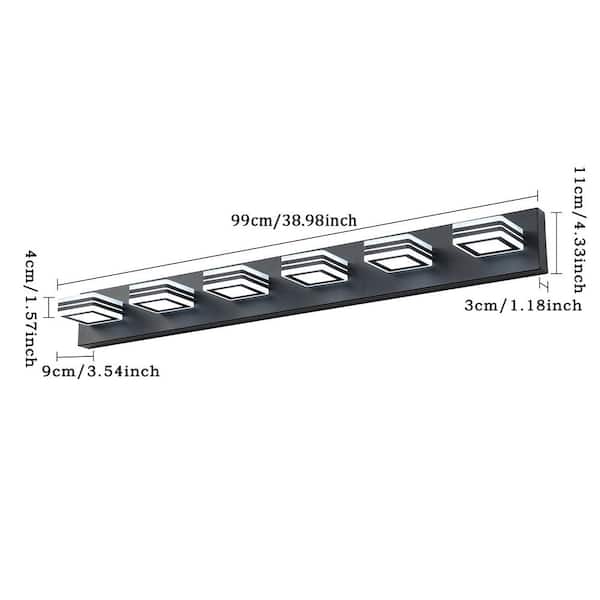 Tidoin 32.28 in. 6-Light Black - Bar Metal LED Depot Home The Light Vanity Light-YDW1-930