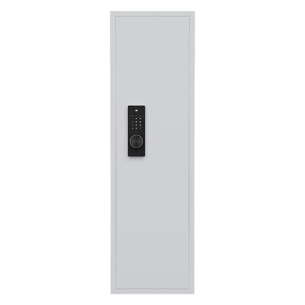 White Steel 53 in. H In-Wall Safe with Touch Screen Panel Digital Lock File Cabinet durable construction
