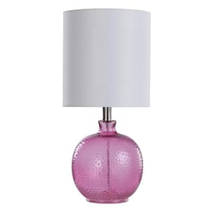 20 in. Bright Purple Table Lamp with White Hardback Fabric Shade