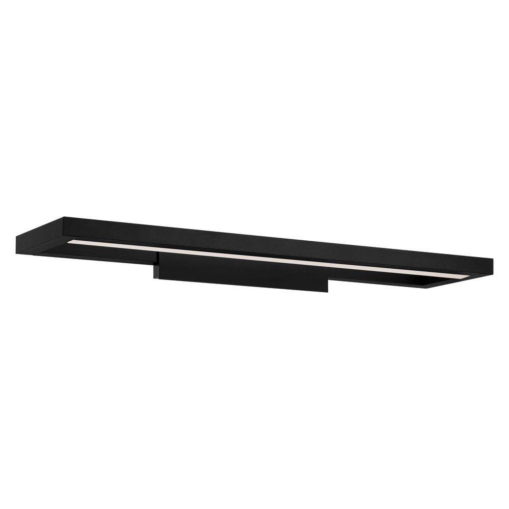 View 28 in. 1Light Black LED Vanity Light Bar with Selectable White
