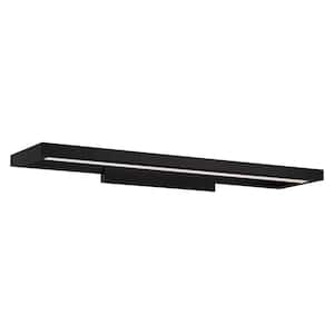 View 28 in. 1-Light Black LED Vanity Light Bar with Selectable White 2700K-3000K-3500K