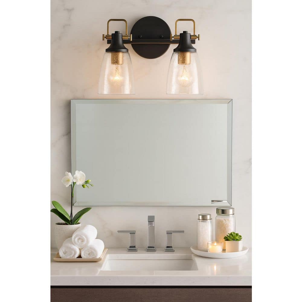 Easton 14.5 in. 2-Light Black Vanity Light price history on PriceWatchPro