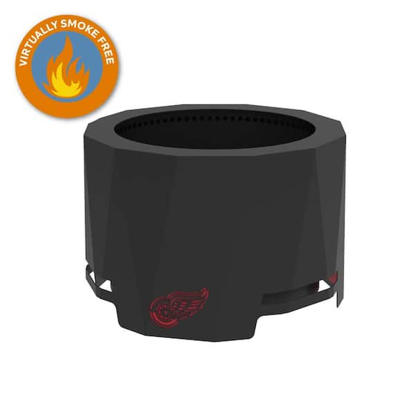 BLUE SKY OUTDOOR LIVING The Peak NHL 24 in. x 16 in. Round Steel Wood Patio Fire Pit - Detroit Red Wings