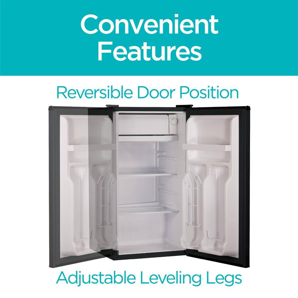 Black 3.2 Cu. Ft. Energy Star Compact Refrigerator with Freezer