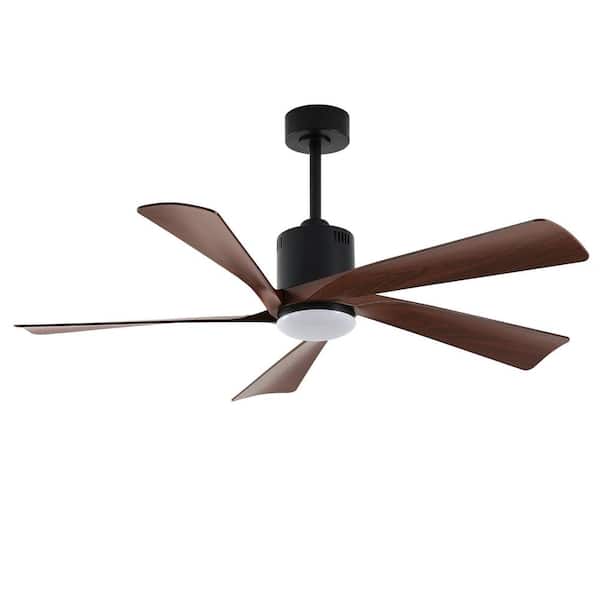 52 in. 5-Blade Indoor Black Ceiling Fan with LED Light and Remote Control