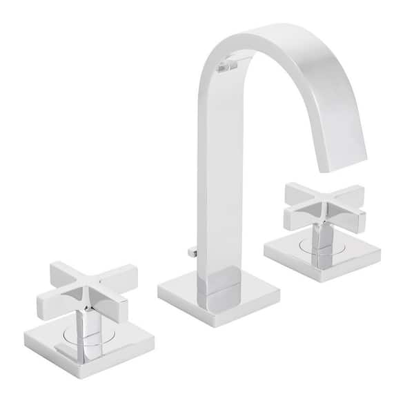 Speakman Lura 8 in. Widespread 2-Handle Bathroom Faucet with Cross Handles and Pop-Up Drain Assembly in Polished Chrome
