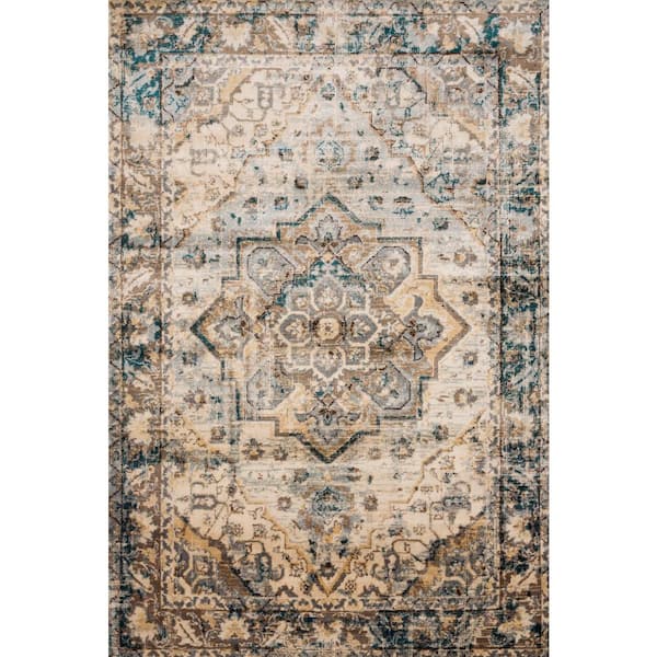 LOLOI II Isadora Oatmeal/Bark 2 ft. x 3 ft. Transitional 100% Polypropylene Pile Area Rug