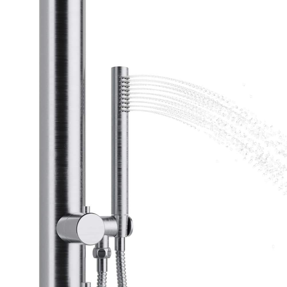 PULSE ShowerSpas Wave 1-Spray Brushed Stainless Steel Outdoor Shower Faucet System
