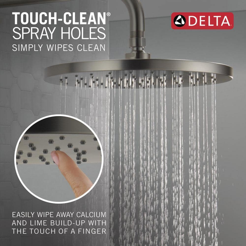 Brushed Nickel Modern Raincan Tub and Shower Faucet Set