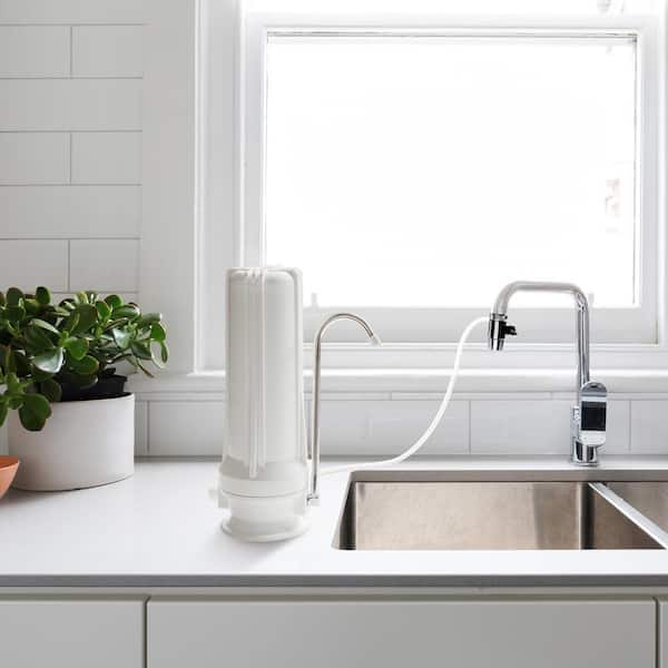 Countertop Multi Filtration Drinking Water Filter Dispenser in White Countertop Multi Filtration Drinking Water Filter Dispenser in White