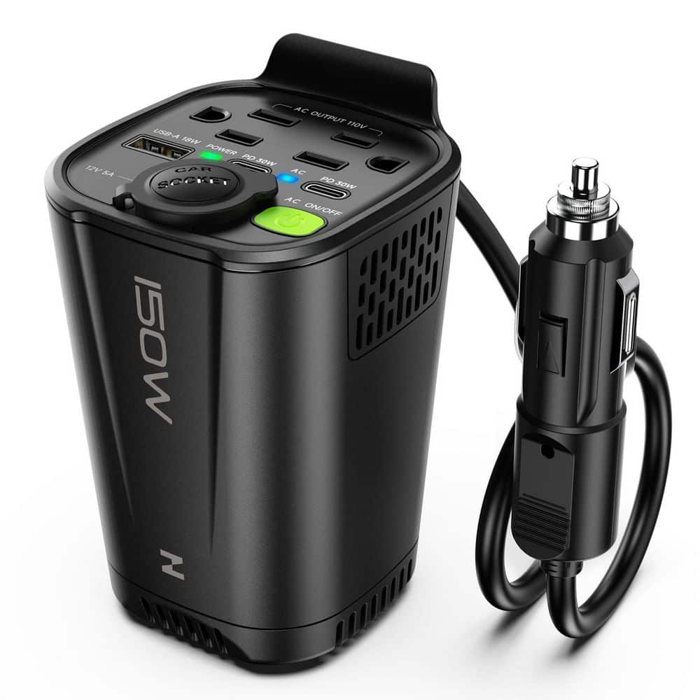 150WCar Power Inverter, 12V DC to 110-Volt AC Converter with 2 AC Outlets 18W USB and Dual 30W PD Car Charger for Laptop price history on PriceWatchPro