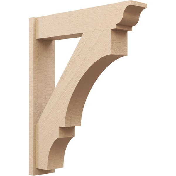 Ekena Millwork 8 in. x 44 in. x 36 in. Balboa Traditional Rough Cedar Woodgrain Timberthane Polyurethane Outlooker, Primed Tan