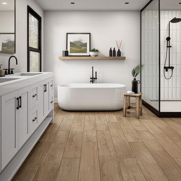 Suttongrove Oak 8 in. x 48 in. Matte Porcelain Floor and Wall Tile (13.09 sq. ft. /case)