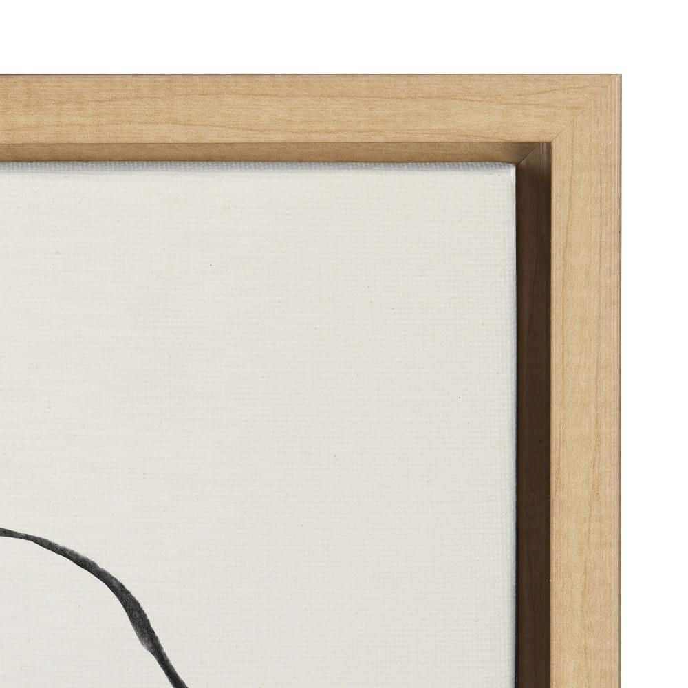 Natural Framed Abstract Black and White Canvas Art Set
