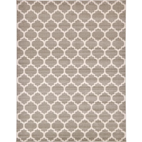 Unique Loom Trellis Philadelphia Light Brown/Beige 10' 0 x 13' 0 Area Rug