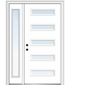 Davina 48 in. x 80 in. Right-Hand Inswing 5-Lite Clear Low-E Primed Fiberglass Prehung Front Door on 4-9/16 in. Frame