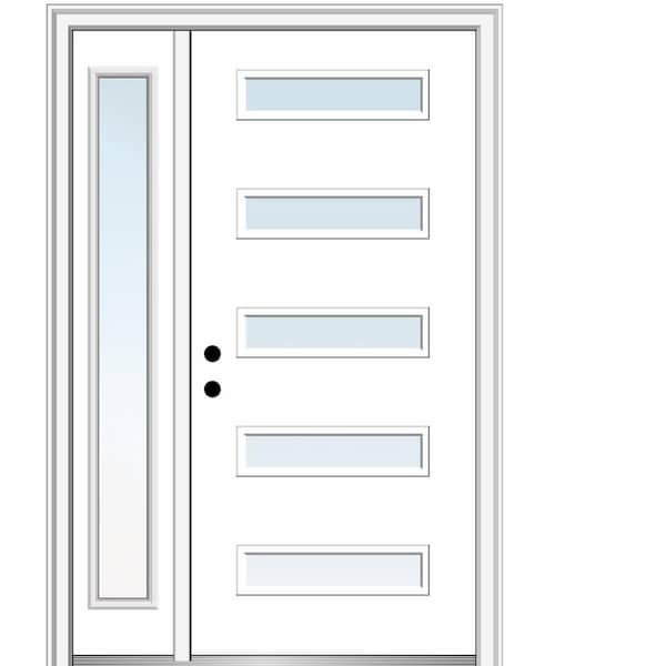 MMI DOOR Davina 48 in. x 80 in. Right-Hand Inswing 5-Lite Clear Low-E Primed Fiberglass Prehung Front Door on 4-9/16 in. Frame
