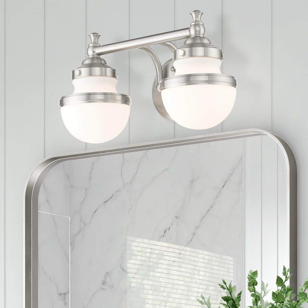 Bellhurst 2 Light Brushed Nickel Bath Vanity price history on PriceWatchPro